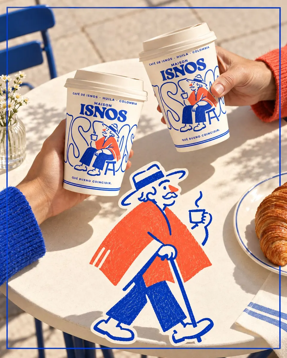 Dos vasos Maison Isnos brindando sobre una mesa soleada